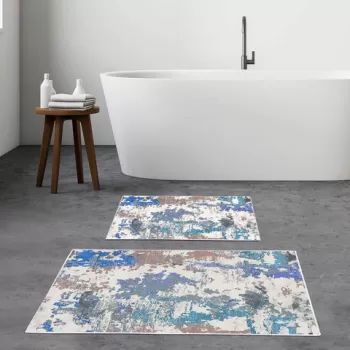 Set covoras de baie (2 bucati), Alanur Home, KT488 v2, Poliester, Multicolor imagine