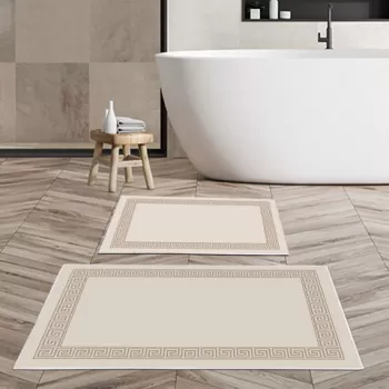 Set covoras de baie (2 bucati), Alanur Home, KT493, Poliester, Multicolor imagine