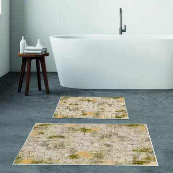 Set covoras de baie (2 bucati), Alanur Home, KT495 v2, Poliester, Multicolor imagine