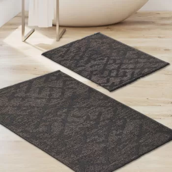 Set covoras de baie (2 bucati), Alanur Home, SO10014, Bumbac, Gri imagine