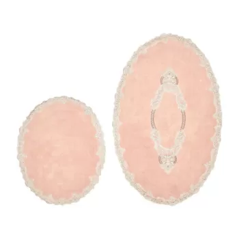 Set covoras de baie (2 bucati), Alanur Home, Z?mra, Bumbac, Roz pudra imagine