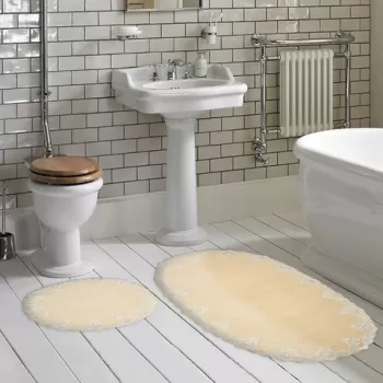 Set covoras de baie (2 bucati), Alanur Home, Zara C, Poliester, Cappuccino imagine