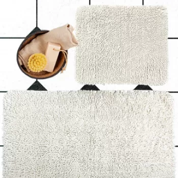 Set covoras de baie (2 bucati), Alessia Home, Victoria, Bumbac, Ecru imagine