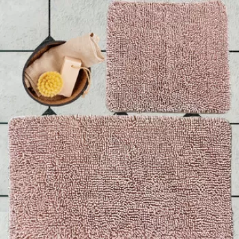 Set covoras de baie (2 bucati), Alessia Home, Victoria, Bumbac, Roz pudra imagine