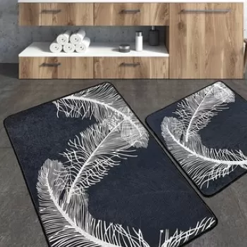 Set covoras de baie (2 bucati), Chilai, Alisan, Poliester, Multicolor imagine