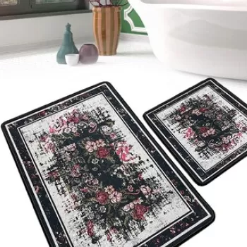 Set covoras de baie (2 bucati), Chilai, Arrosa, Poliester, Multicolor imagine