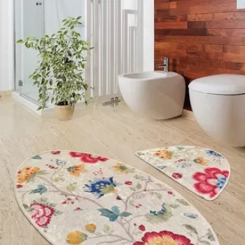 Set covoras de baie (2 bucati), Chilai, Arya Oval, Micropoliamida, Multicolor imagine