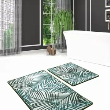 Set covoras de baie (2 bucati), Chilai, Botany, Catifea, Multicolor imagine