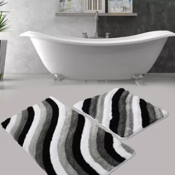 Set covoras de baie (2 bucati), Chilai, Colorful, Fibre acrilice, Multicolor imagine