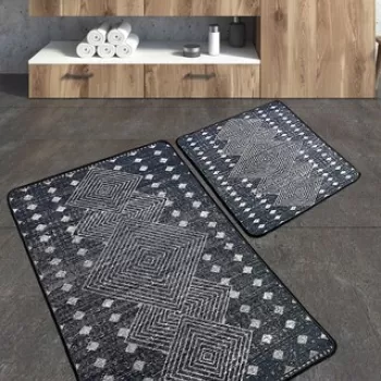 Set covoras de baie (2 bucati), Chilai, Geesle, Poliester, Multicolor imagine