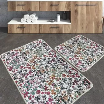 Set covoras de baie (2 bucati), Chilai Home, Alara, Poliester, Multicolor imagine