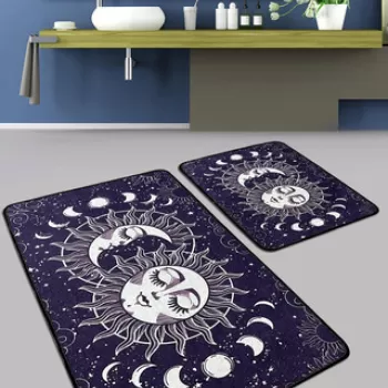 Set covoras de baie (2 bucati), Chilai Home, Aten Djt, Poliester, Multicolor imagine