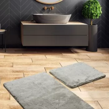 Set covoras de baie (2 bucati), Chilai Home by Alessia, Colors of, Fibre acrilice, Gri imagine