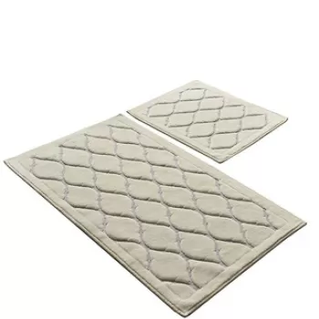 Set covoras de baie (2 bucati), Chilai Home by Alessia, Dante, Bumbac, Ecru imagine