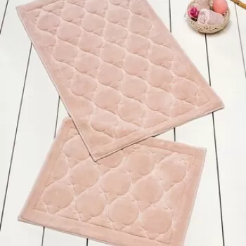 Set covoras de baie (2 bucati), Chilai Home by Alessia, Dante, Bumbac, Roz pudra imagine