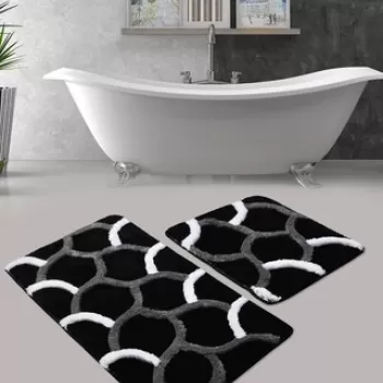 Set covoras de baie (2 bucati), Chilai Home, Elegant, Fibre acrilice, Multicolor imagine