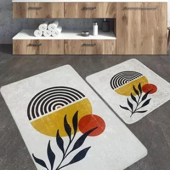 Set covoras de baie (2 bucati), Chilai Home, Le Soleil, Poliester, Multicolor imagine