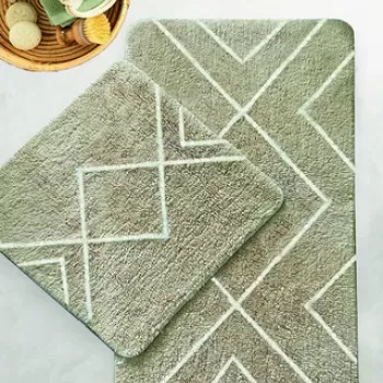 Set covoras de baie (2 bucati), Chilai Home, Longan, Bumbac, Gri imagine