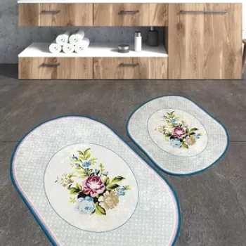 Set covoras de baie (2 bucati), Chilai Home, Lous, Poliester, Multicolor imagine