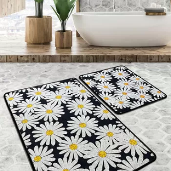 Set covoras de baie (2 bucati), Chilai Home, Primula Djt, Poliester, Multicolor imagine