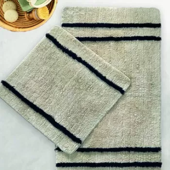 Set covoras de baie (2 bucati), Chilai Home, Recho, Bumbac, Gri imagine