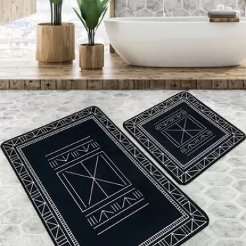 Set covoras de baie (2 bucati), Chilai Home, Vansiya, Poliester, Multicolor imagine