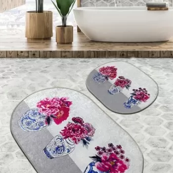 Set covoras de baie (2 bucati), Chilai, Joseph Djt, Poliester, Multicolor imagine