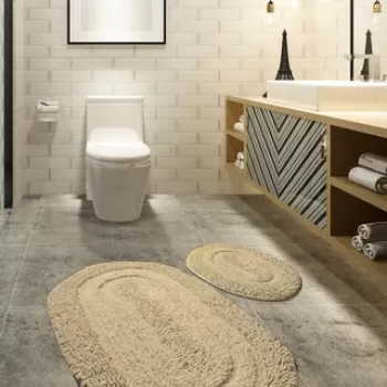 Set covoras de baie (2 bucati), Chilai, Macoroni, Bumbac, Multicolor imagine