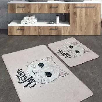 Set covoras de baie (2 bucati), Chilai, Miya Djt, Poliester, Multicolor imagine