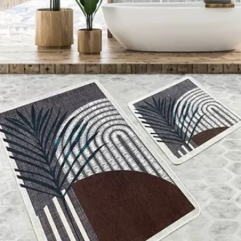 Set covoras de baie (2 bucati), Chilai, Morillo, Poliester, Multicolor imagine