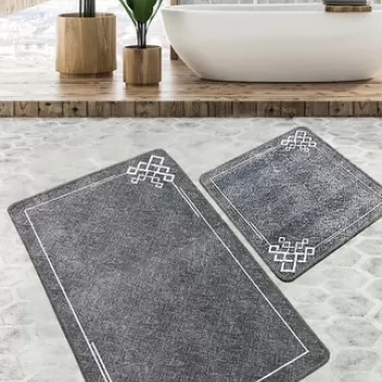 Set covoras de baie (2 bucati), Chilai, Olita, Poliester, Multicolor imagine