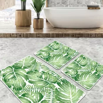 Set covoras de baie (2 bucati), Chilai, Pied Djt , Poliester, Multicolor imagine