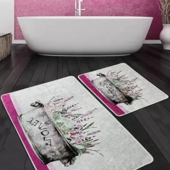 Set covoras de baie (2 bucati), Chilai, Polipra Djt, Poliester, Multicolor imagine