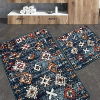 Set covoras de baie (2 bucati), Chilai, Ressal, Poliester, Multicolor imagine