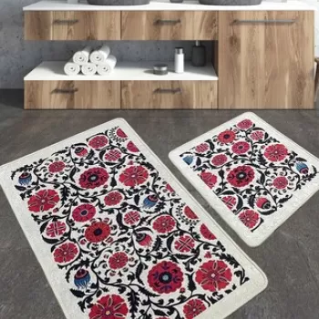 Set covoras de baie (2 bucati), Chilai, Sheffield, Poliester, Multicolor imagine