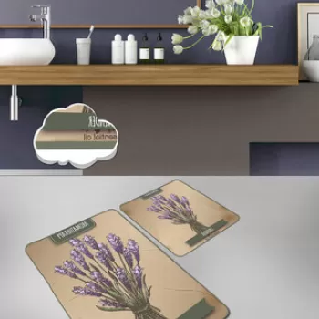 Set covoras de baie (2 bucati), Chilai, Smell, Catifea, Multicolor imagine