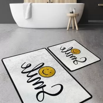 Set covoras de baie (2 bucati), Chilai, Smile Djt, Poliester, Multicolor imagine