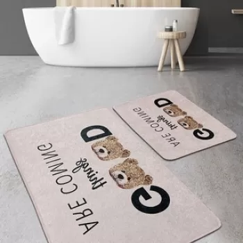 Set covoras de baie (2 bucati), Chilai, Things Djt, Poliester, Multicolor imagine