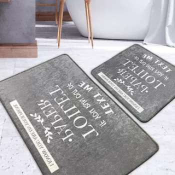 Set covoras de baie (2 bucati), Chilai, Toilet, Poliester, Multicolor imagine