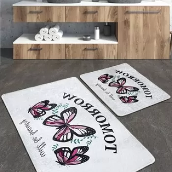 Set covoras de baie (2 bucati), Chilai, Tomorrow Djt, Poliester, Multicolor imagine