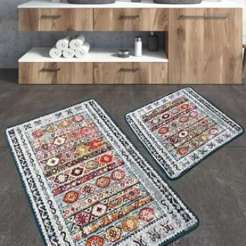 Set covoras de baie (2 bucati), Chilai, Weref, Poliester, Multicolor imagine