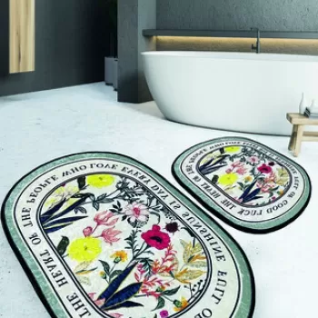 Set covoras de baie (2 bucati), Chilai, Wholove, Poliester, Multicolor imagine