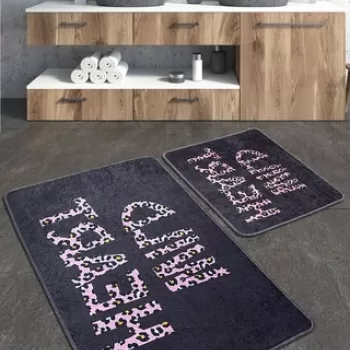 Set covoras de baie (2 bucati), Chilai, Wild Heart Djt, Poliester, Multicolor imagine