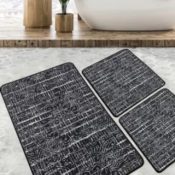 Set covoras de baie (3 bucati), Chilai, Asara, Poliester, Multicolor imagine