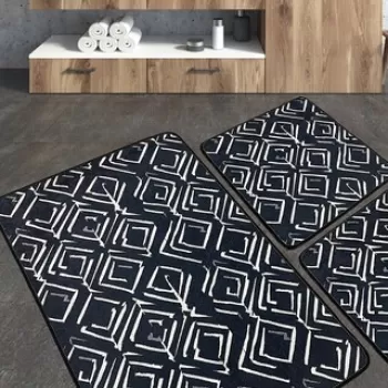 Set covoras de baie (3 bucati), Chilai, Cenero, Poliester, Multicolor imagine