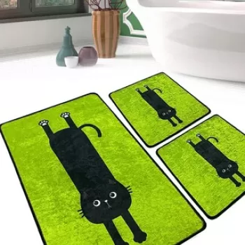 Set covoras de baie (3 bucati), Chilai, Comfort, Poliester, Multicolor imagine