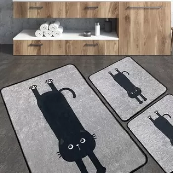 Set covoras de baie (3 bucati), Chilai, Comfort v2, Poliester, Multicolor imagine