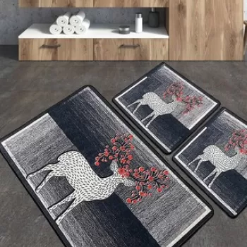 Set covoras de baie (3 bucati), Chilai, Elafa, Poliester, Multicolor imagine