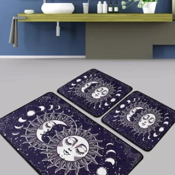 Set covoras de baie (3 bucati), Chilai Home, Aten Djt, Poliester, Multicolor imagine