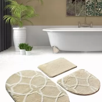 Set covoras de baie (3 bucati), Chilai Home by Alessia, Bonne, Fibre acrilice, Multicolor imagine